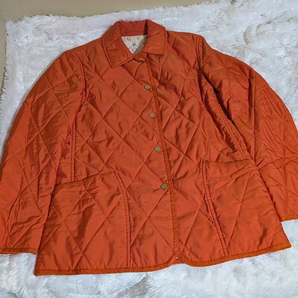 Dooney and Bourke Orange Quilted Jacket Medium
